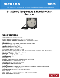 Thumbnail of document Data Sheet - TH8 8 in Temperature & Humidity Chart Recorder